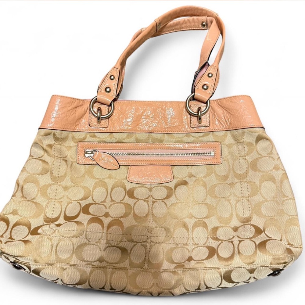 Coach Tan and Pink Purse and Wallet